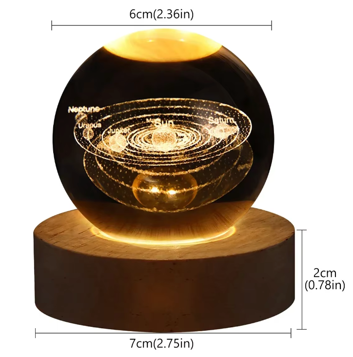 Cristal Système Solaire lampe